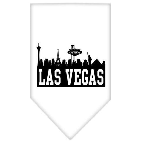 Las Vegas Skyline Screen Print Bandana White Small