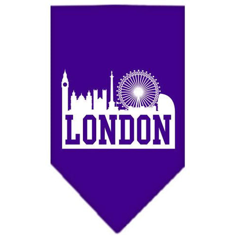 London Skyline Screen Print Bandana Purple Large