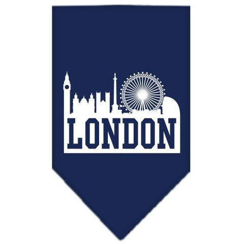 London Skyline Screen Print Bandana Navy Blue Small