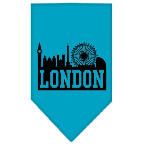 London Skyline Screen Print Bandana Turquoise Small