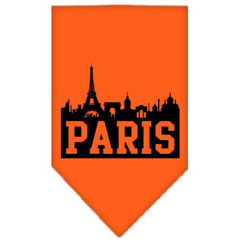 Paris Skyline Screen Print Bandana Orange Large