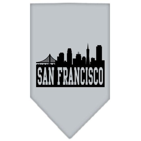 San Francisco Skyline Screen Print Bandana Grey Large