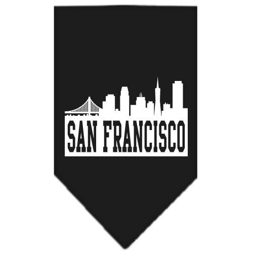 San Francisco Skyline Screen Print Bandana Black Small