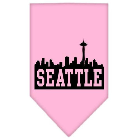 Seattle Skyline Screen Print Bandana Light Pink Large