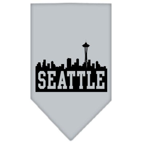 Seattle Skyline Screen Print Bandana Grey Small