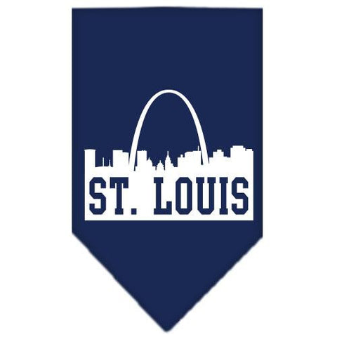 St Louis Skyline Screen Print Bandana Navy Blue large