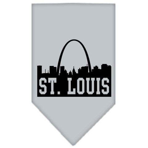 St Louis Skyline Screen Print Bandana Grey Small