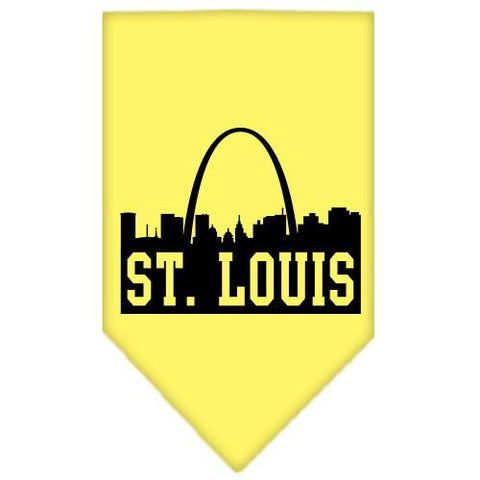 St Louis Skyline Screen Print Bandana Yellow Small