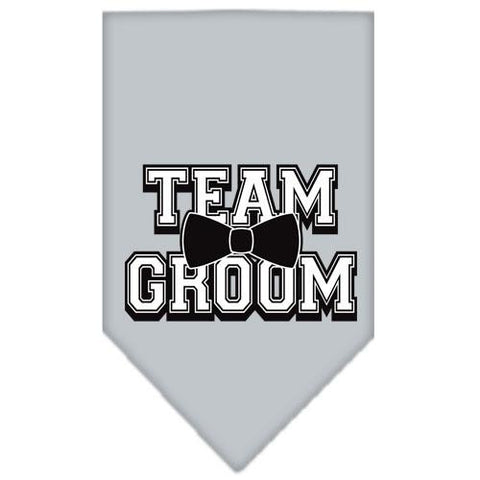 Team Groom Screen Print Bandana Grey Large