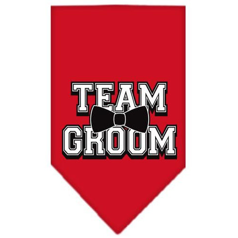 Team Groom Screen Print Bandana Red Large