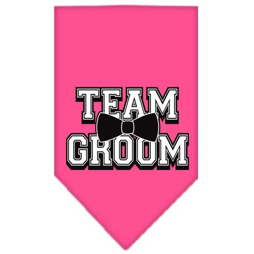 Team Groom Screen Print Bandana Bright Pink Small