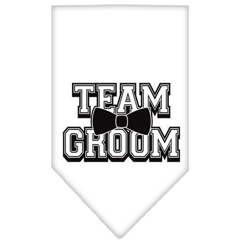 Team Groom Screen Print Bandana White Small