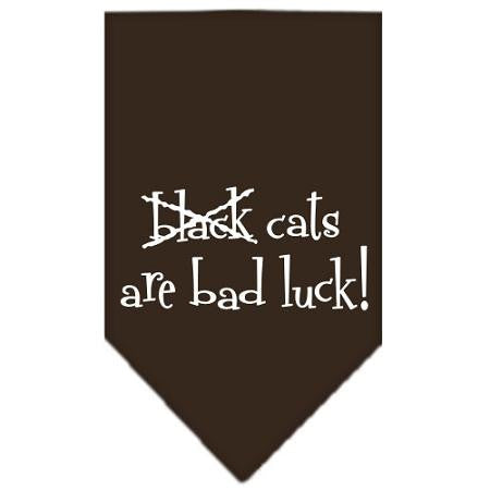 Black Cats are Bad Luck Screen Print Bandana Cocoa Small