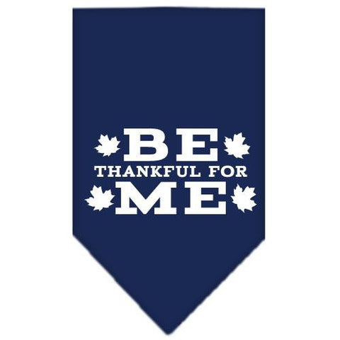 Be Thankful for Me Screen Print Bandana Navy Blue large