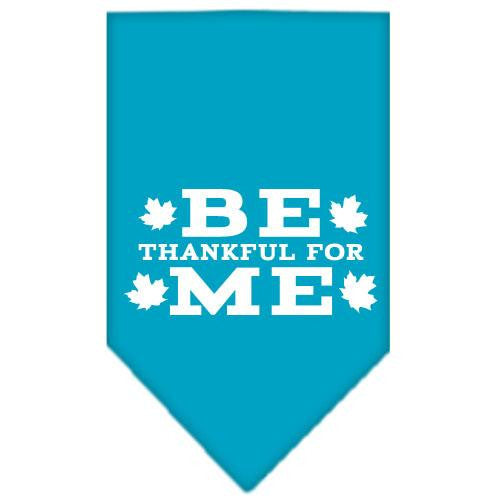 Be Thankful for Me Screen Print Bandana Turquoise Large