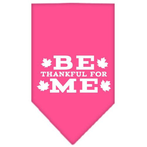 Be Thankful for Me Screen Print Bandana Bright Pink Small