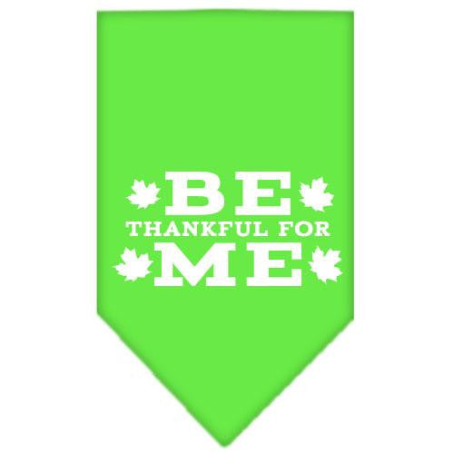 Be Thankful for Me Screen Print Bandana Lime Green Small