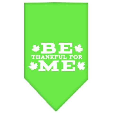 Be Thankful for Me Screen Print Bandana Lime Green Small