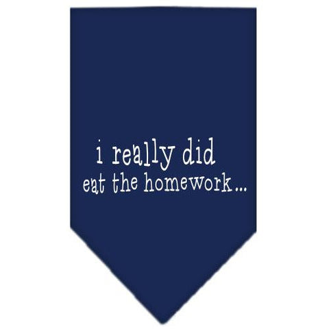 I really did eat the Homework Screen Print Bandana Navy Blue large