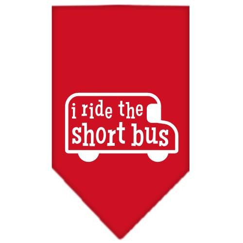 I ride the short bus Screen Print Bandana Red Large