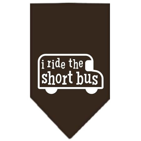 I ride the short bus Screen Print Bandana Cocoa Small