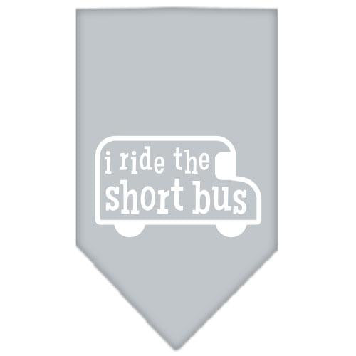 I ride the short bus Screen Print Bandana Grey Small