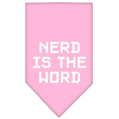 Nerd is the Word Screen Print Bandana Light Pink Large