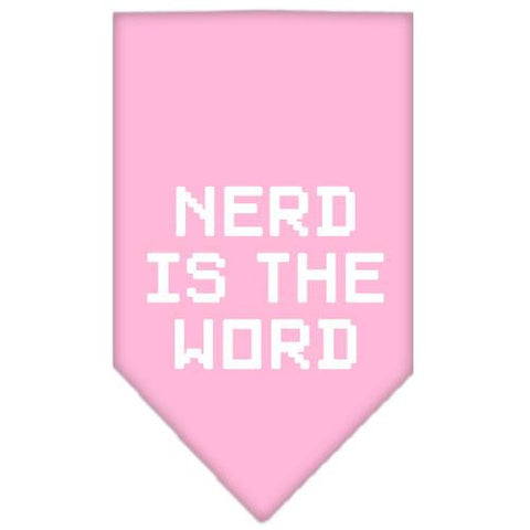 Nerd is the Word Screen Print Bandana Light Pink Large