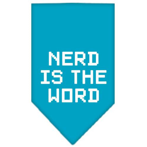 Nerd is the Word Screen Print Bandana Turquoise Large