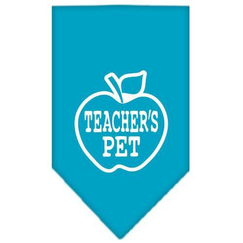 Teachers Pet Screen Print Bandana Turquoise Large