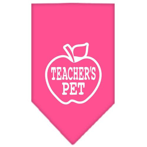 Teachers Pet Screen Print Bandana Bright Pink Small