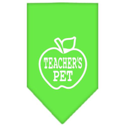 Teachers Pet Screen Print Bandana Lime Green Small