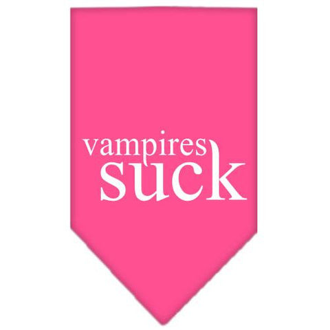 Vampires Suck Screen Print Bandana Bright Pink Small