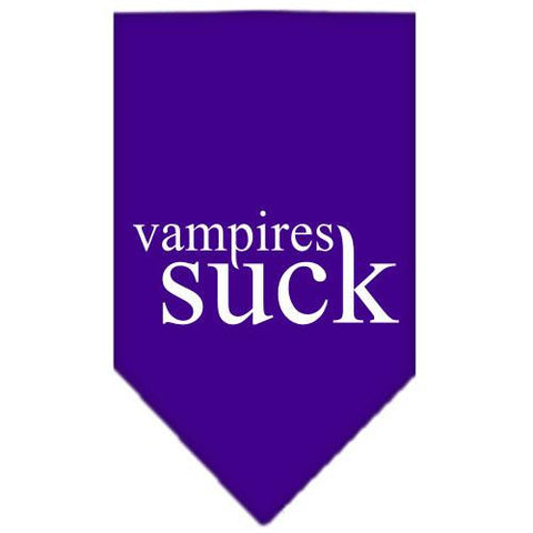 Vampires Suck Screen Print Bandana Purple Small