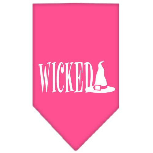 Wicked Screen Print Bandana Bright Pink Large