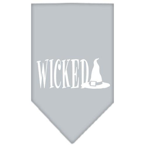 Wicked Screen Print Bandana Grey Large