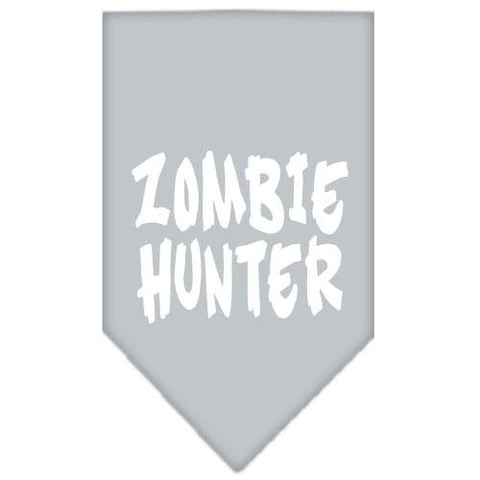 Zombie Hunter Screen Print Bandana Grey Small