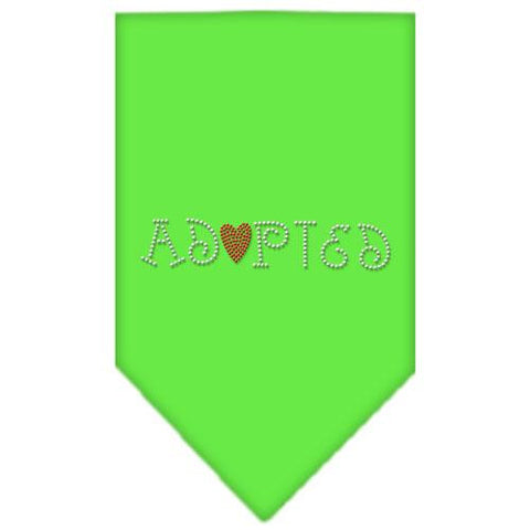 Adopted Rhinestone Bandana Lime Green Large