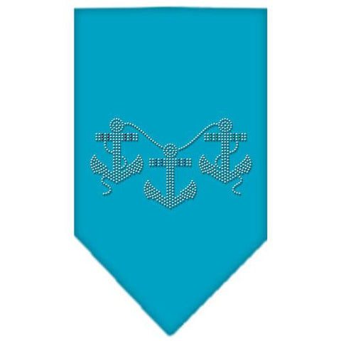 Anchors Rhinestone Bandana Turquoise Small