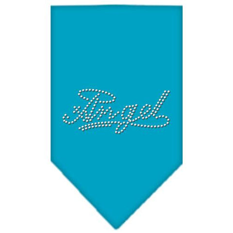 Angel Rhinestone Bandana Turquoise Large