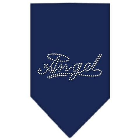 Angel Rhinestone Bandana Navy Blue Small