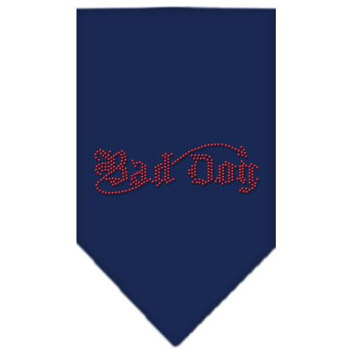 Bad Dog Rhinestone Bandana Navy Blue Small