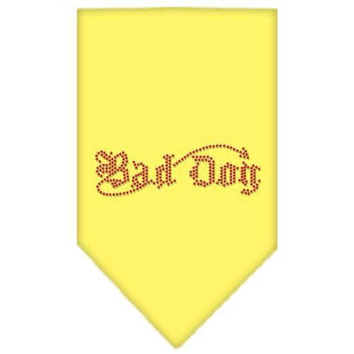 Bad Dog Rhinestone Bandana Yellow Small