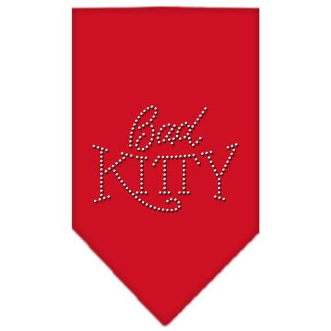 Bad Kitty Rhinestone Bandana Red Large