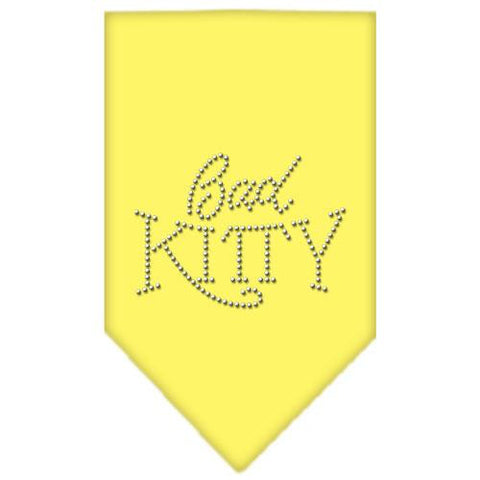 Bad Kitty Rhinestone Bandana Yellow Large