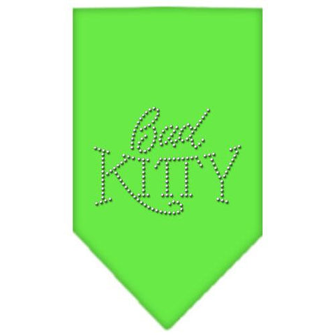 Bad Kitty Rhinestone Bandana Lime Green Small