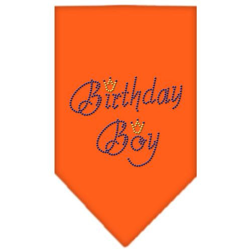 Birthday Boy Rhinestone Bandana Orange Large