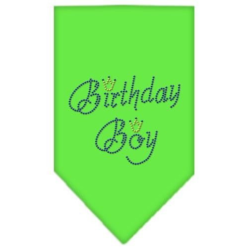 Birthday Boy Rhinestone Bandana Lime Green Small