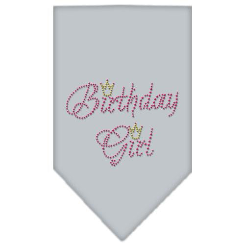 Birthday Girl Rhinestone Bandana Grey Large