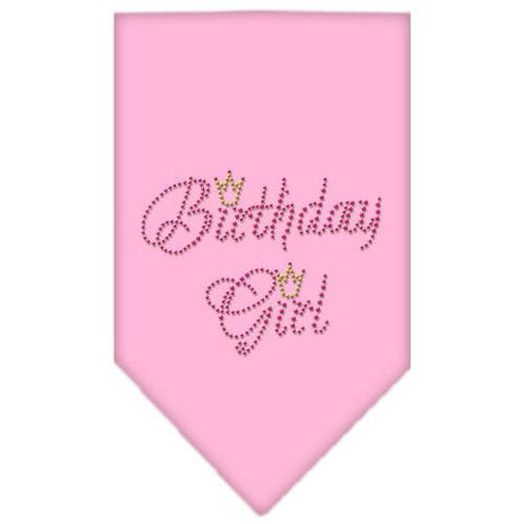 Birthday Girl Rhinestone Bandana Light Pink Large